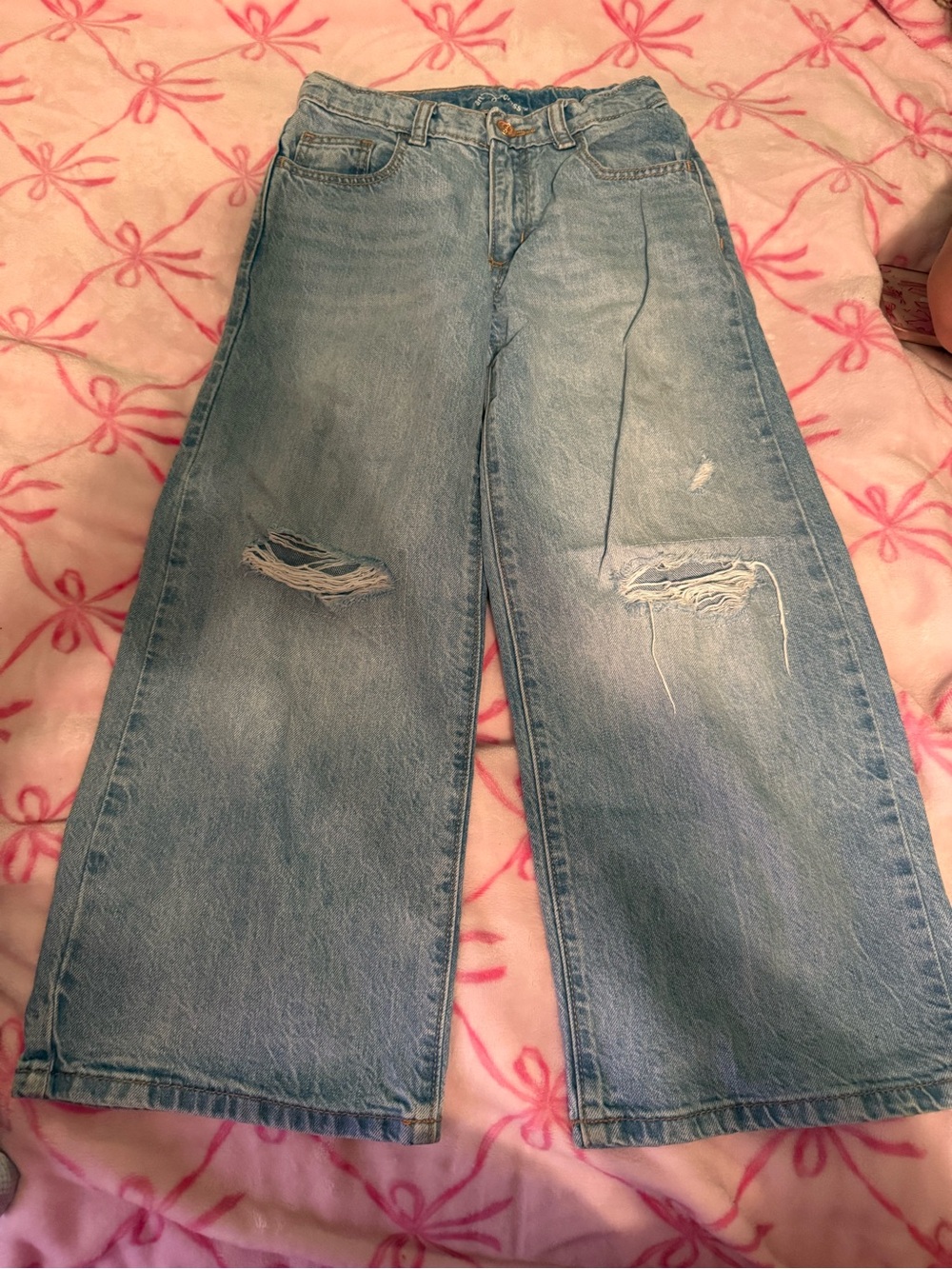 art class Light Blue Distressed Wide-Leg Jeans